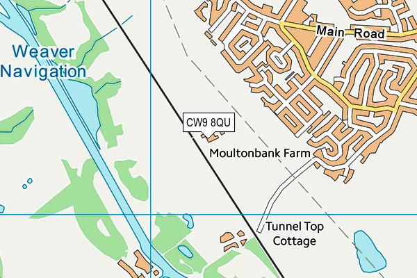 CW9 8QU map - OS VectorMap District (Ordnance Survey)