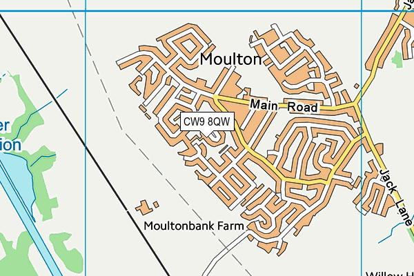 CW9 8QW map - OS VectorMap District (Ordnance Survey)