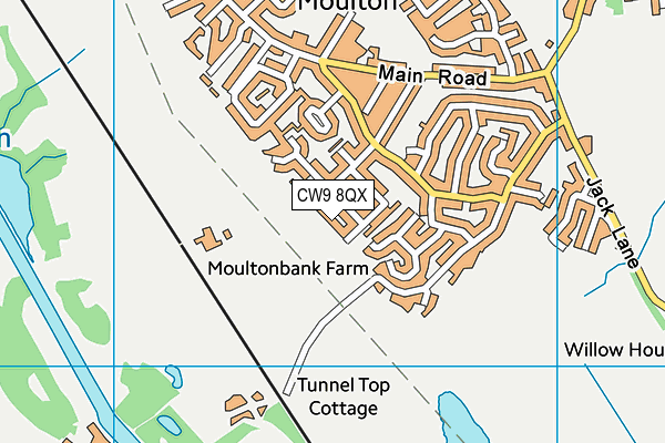 CW9 8QX map - OS VectorMap District (Ordnance Survey)