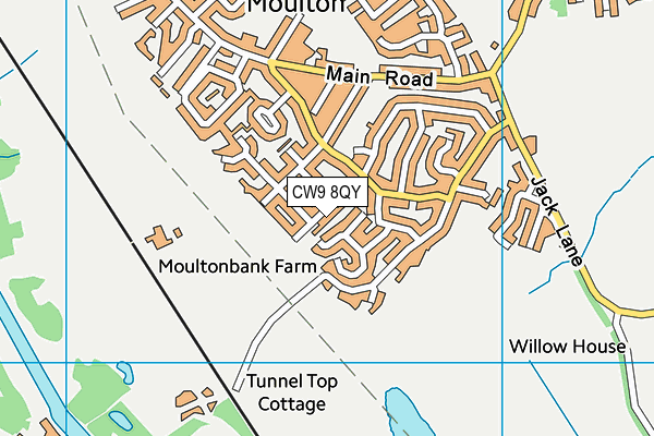 CW9 8QY map - OS VectorMap District (Ordnance Survey)