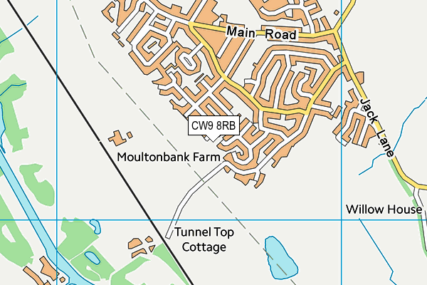 CW9 8RB map - OS VectorMap District (Ordnance Survey)