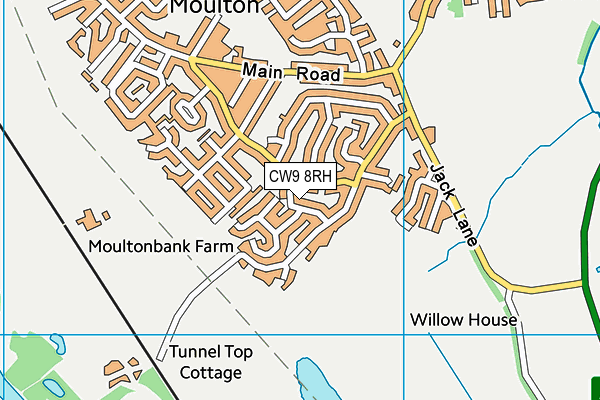 CW9 8RH map - OS VectorMap District (Ordnance Survey)