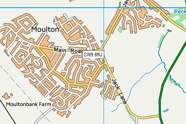 CW9 8RJ map - OS VectorMap District (Ordnance Survey)