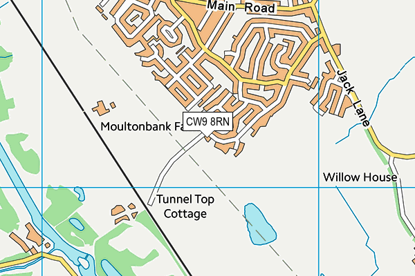 CW9 8RN map - OS VectorMap District (Ordnance Survey)