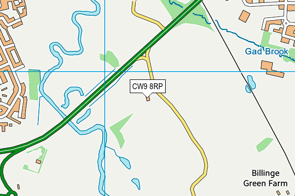 CW9 8RP map - OS VectorMap District (Ordnance Survey)