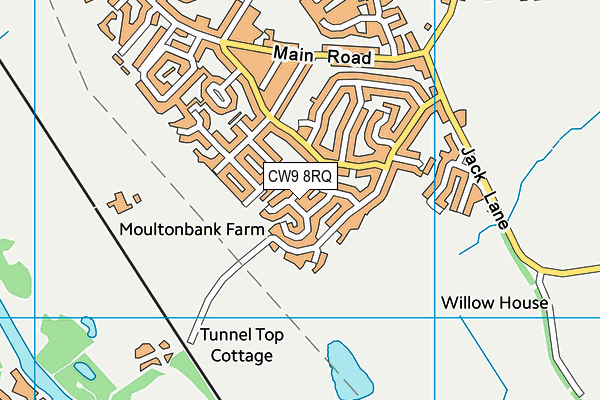 CW9 8RQ map - OS VectorMap District (Ordnance Survey)