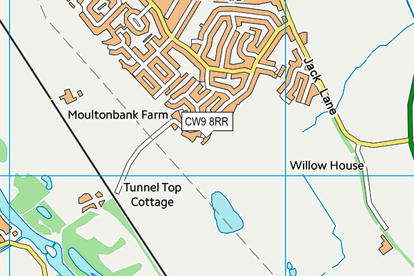 CW9 8RR map - OS VectorMap District (Ordnance Survey)