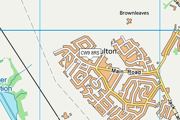 CW9 8RS map - OS VectorMap District (Ordnance Survey)