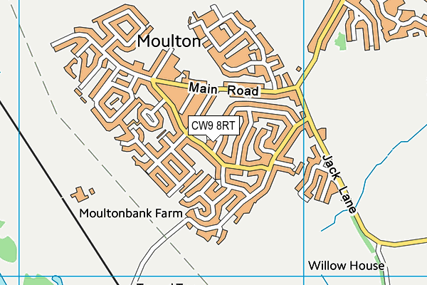 CW9 8RT map - OS VectorMap District (Ordnance Survey)