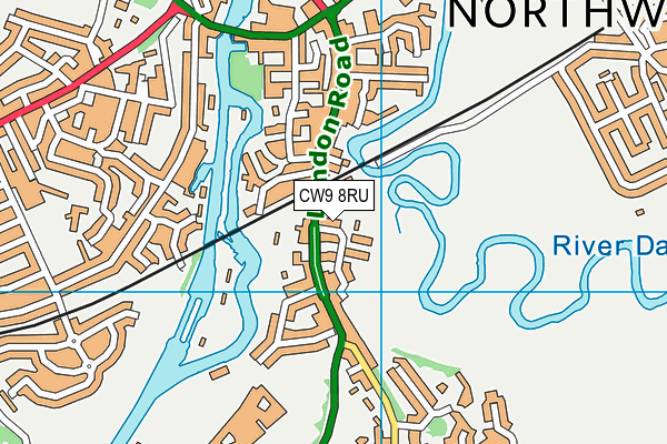 CW9 8RU map - OS VectorMap District (Ordnance Survey)