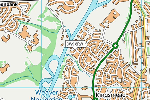 CW9 8RW map - OS VectorMap District (Ordnance Survey)