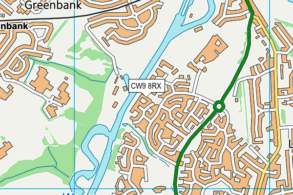 CW9 8RX map - OS VectorMap District (Ordnance Survey)