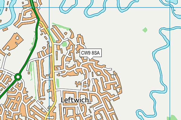 CW9 8SA map - OS VectorMap District (Ordnance Survey)