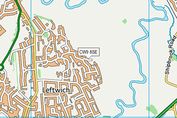 CW9 8SE map - OS VectorMap District (Ordnance Survey)