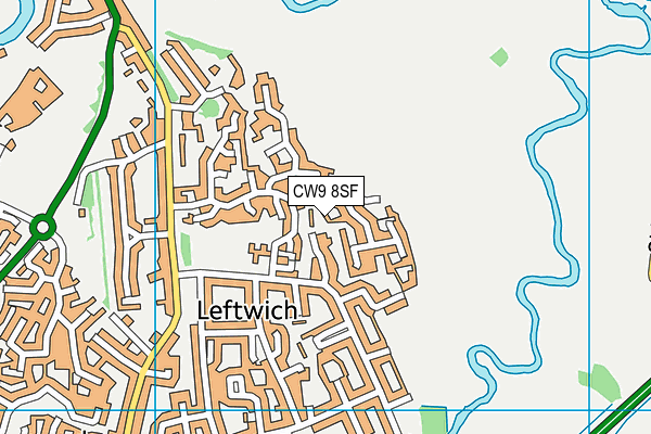 CW9 8SF map - OS VectorMap District (Ordnance Survey)