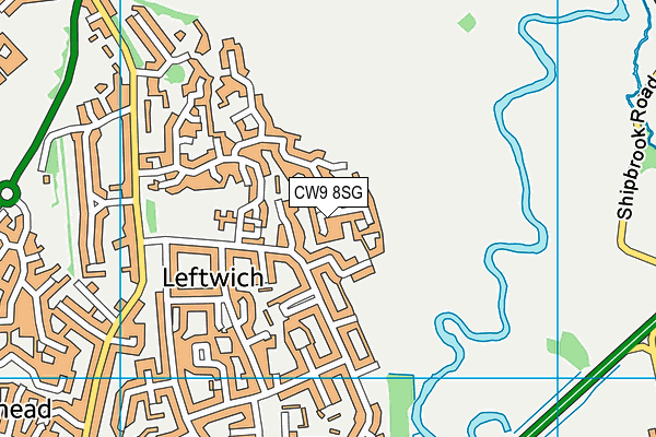 CW9 8SG map - OS VectorMap District (Ordnance Survey)