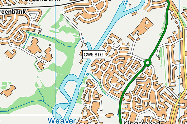 CW9 8TG map - OS VectorMap District (Ordnance Survey)