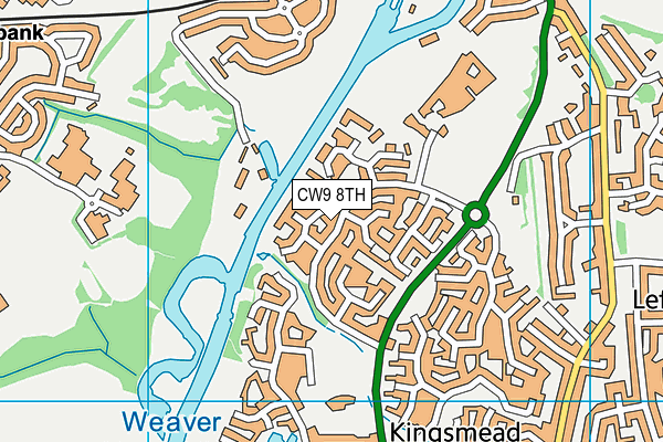 CW9 8TH map - OS VectorMap District (Ordnance Survey)