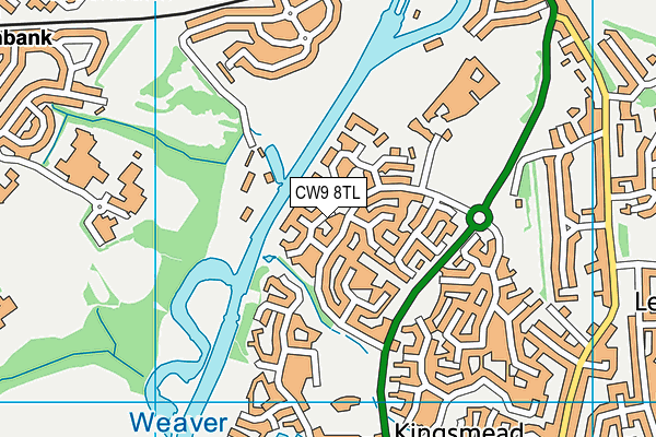 CW9 8TL map - OS VectorMap District (Ordnance Survey)