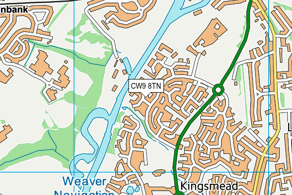 CW9 8TN map - OS VectorMap District (Ordnance Survey)