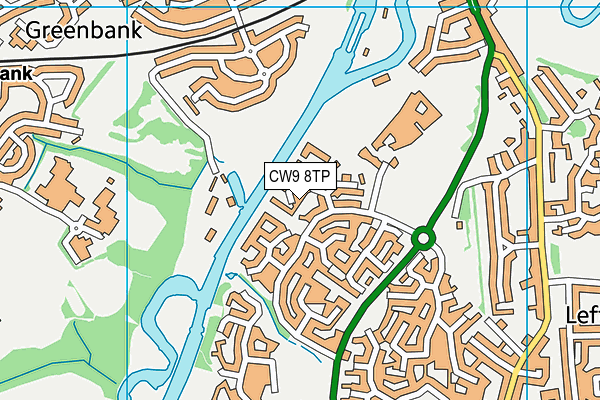 CW9 8TP map - OS VectorMap District (Ordnance Survey)