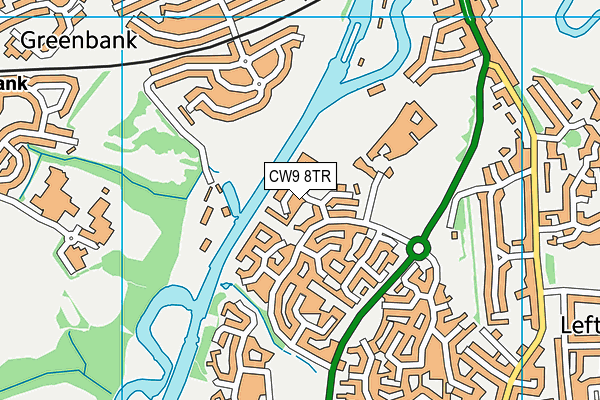 CW9 8TR map - OS VectorMap District (Ordnance Survey)