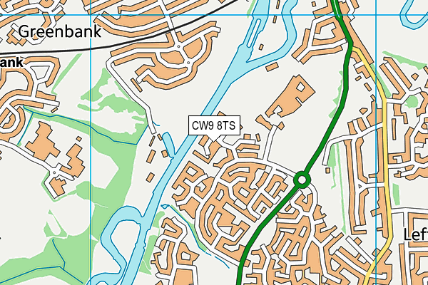 CW9 8TS map - OS VectorMap District (Ordnance Survey)