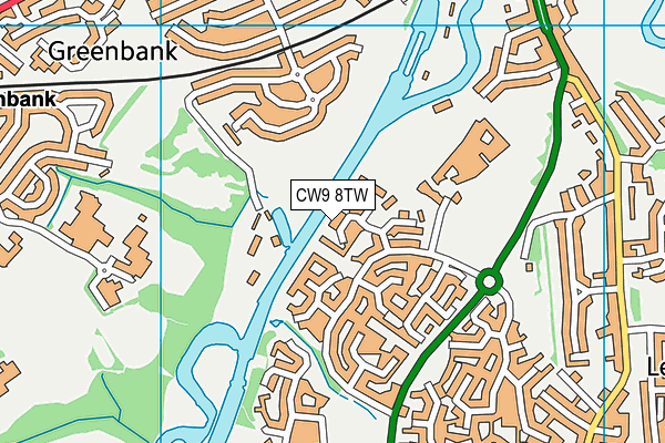 CW9 8TW map - OS VectorMap District (Ordnance Survey)