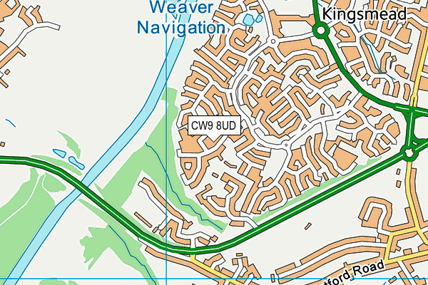 CW9 8UD map - OS VectorMap District (Ordnance Survey)