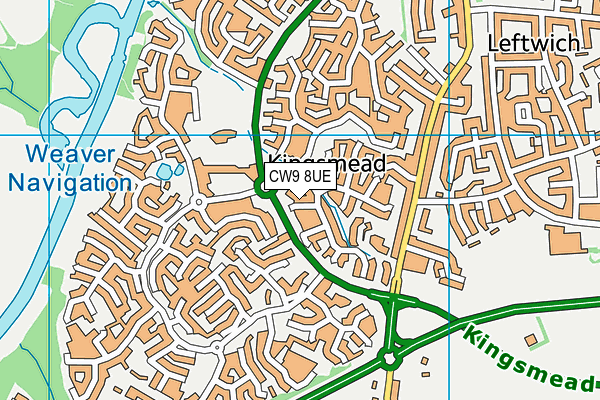 CW9 8UE map - OS VectorMap District (Ordnance Survey)