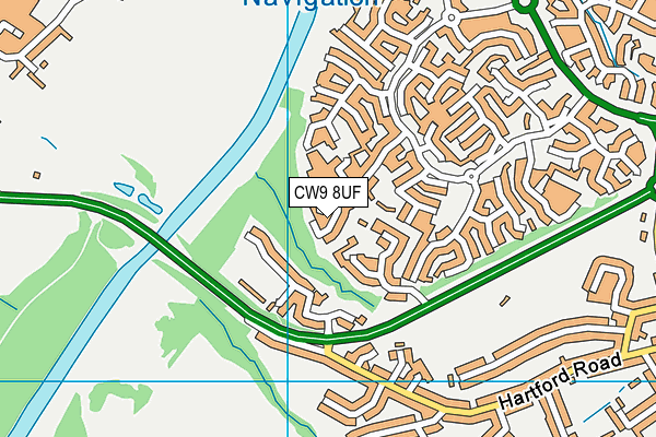 CW9 8UF map - OS VectorMap District (Ordnance Survey)