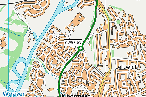 CW9 8UG map - OS VectorMap District (Ordnance Survey)