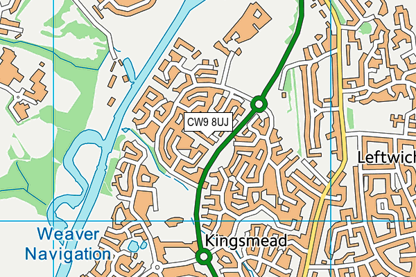 CW9 8UJ map - OS VectorMap District (Ordnance Survey)