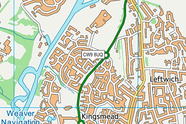 CW9 8UQ map - OS VectorMap District (Ordnance Survey)