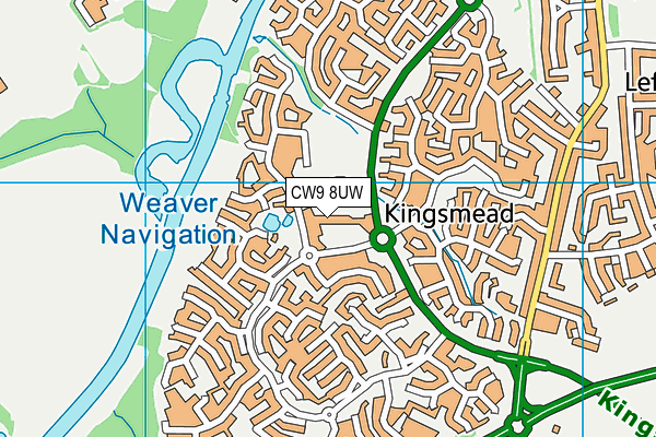 CW9 8UW map - OS VectorMap District (Ordnance Survey)