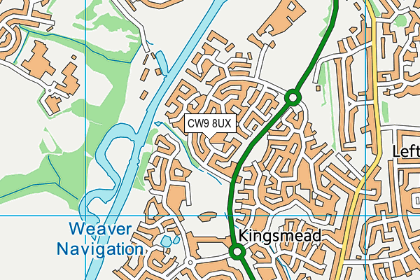 CW9 8UX map - OS VectorMap District (Ordnance Survey)