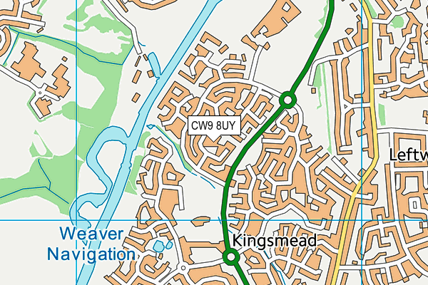 CW9 8UY map - OS VectorMap District (Ordnance Survey)