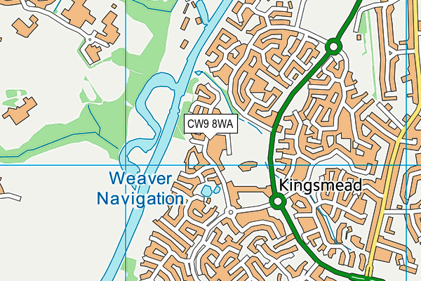 Kingsmead Primary map (CW9 8WA) - OS VectorMap District (Ordnance Survey)