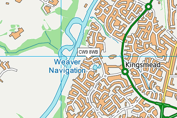 CW9 8WB map - OS VectorMap District (Ordnance Survey)