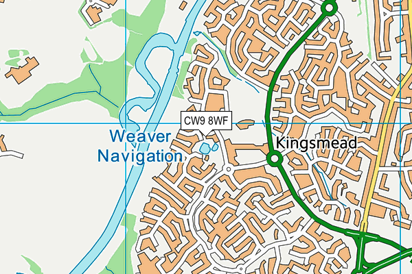 CW9 8WF map - OS VectorMap District (Ordnance Survey)