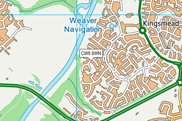 CW9 8WN map - OS VectorMap District (Ordnance Survey)