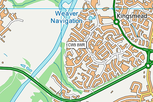 CW9 8WR map - OS VectorMap District (Ordnance Survey)