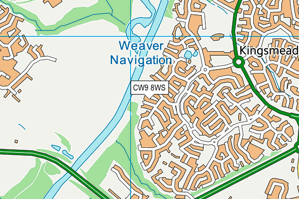 CW9 8WS map - OS VectorMap District (Ordnance Survey)