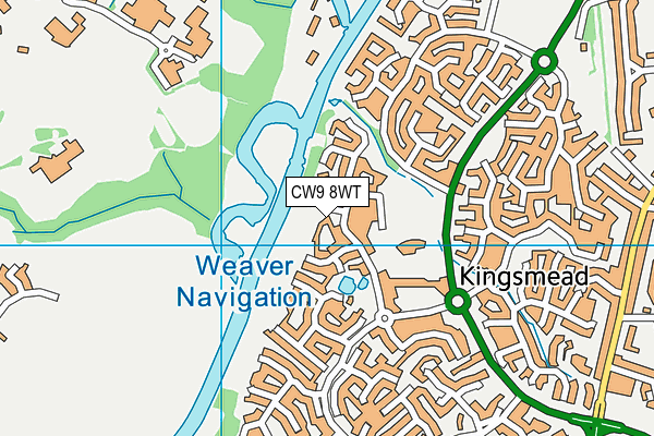 CW9 8WT map - OS VectorMap District (Ordnance Survey)