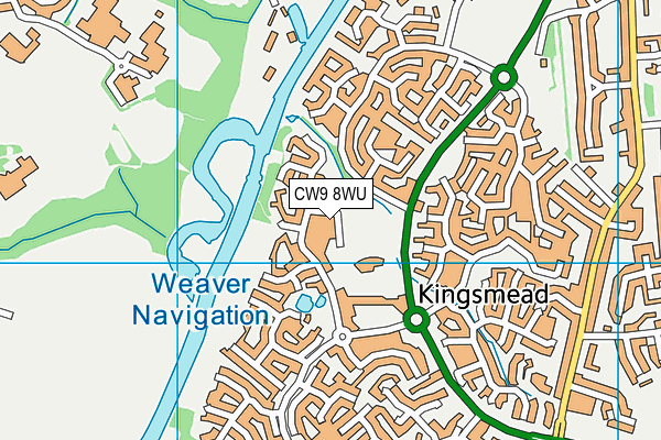 CW9 8WU map - OS VectorMap District (Ordnance Survey)