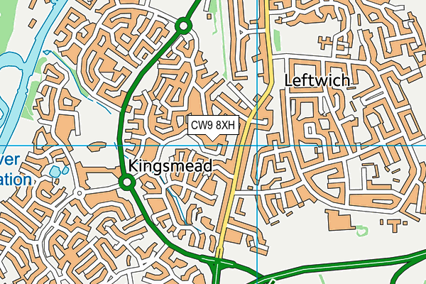 CW9 8XH map - OS VectorMap District (Ordnance Survey)