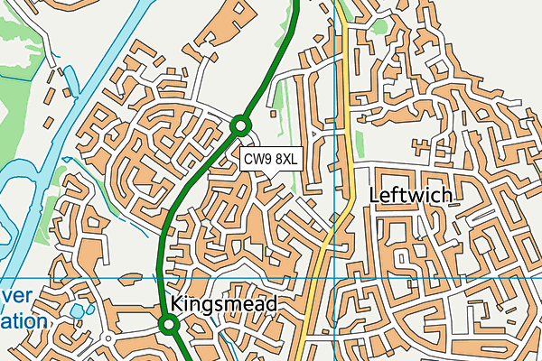 CW9 8XL map - OS VectorMap District (Ordnance Survey)