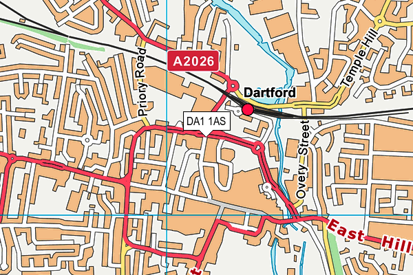 DA1 1AS map - OS VectorMap District (Ordnance Survey)