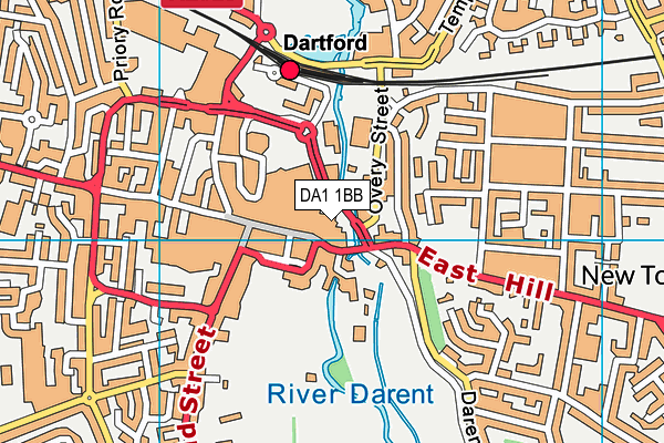 DA1 1BB map - OS VectorMap District (Ordnance Survey)