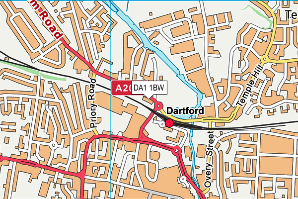 DA1 1BW map - OS VectorMap District (Ordnance Survey)